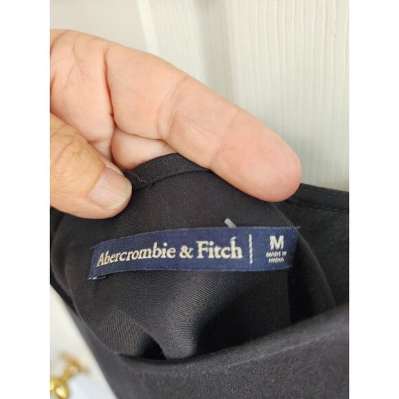 Abercrombie & Fitch  Black Classic Minamalist Mini Slip Dress Sz Medium - Picture 3 of 6